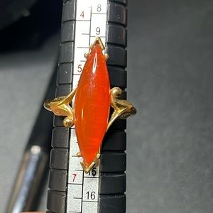 Vintage Avon Gold plated Faux carnelian ring